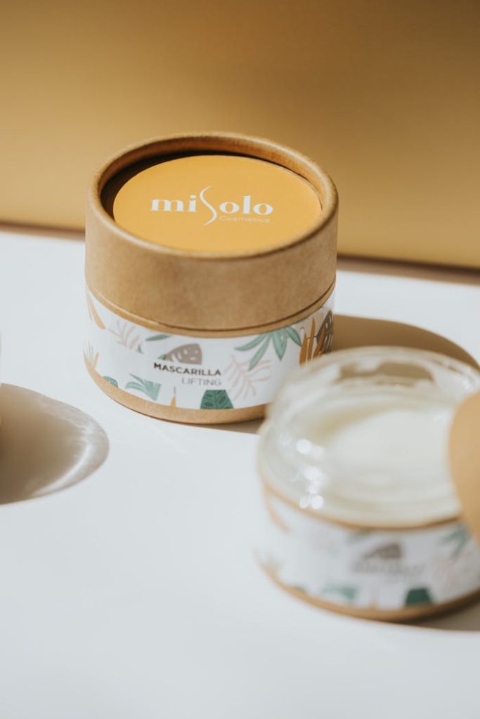 Minimalist product shot featuring Misolo skincare mask in eco-friendly packaging, perfect for beauty marketing.